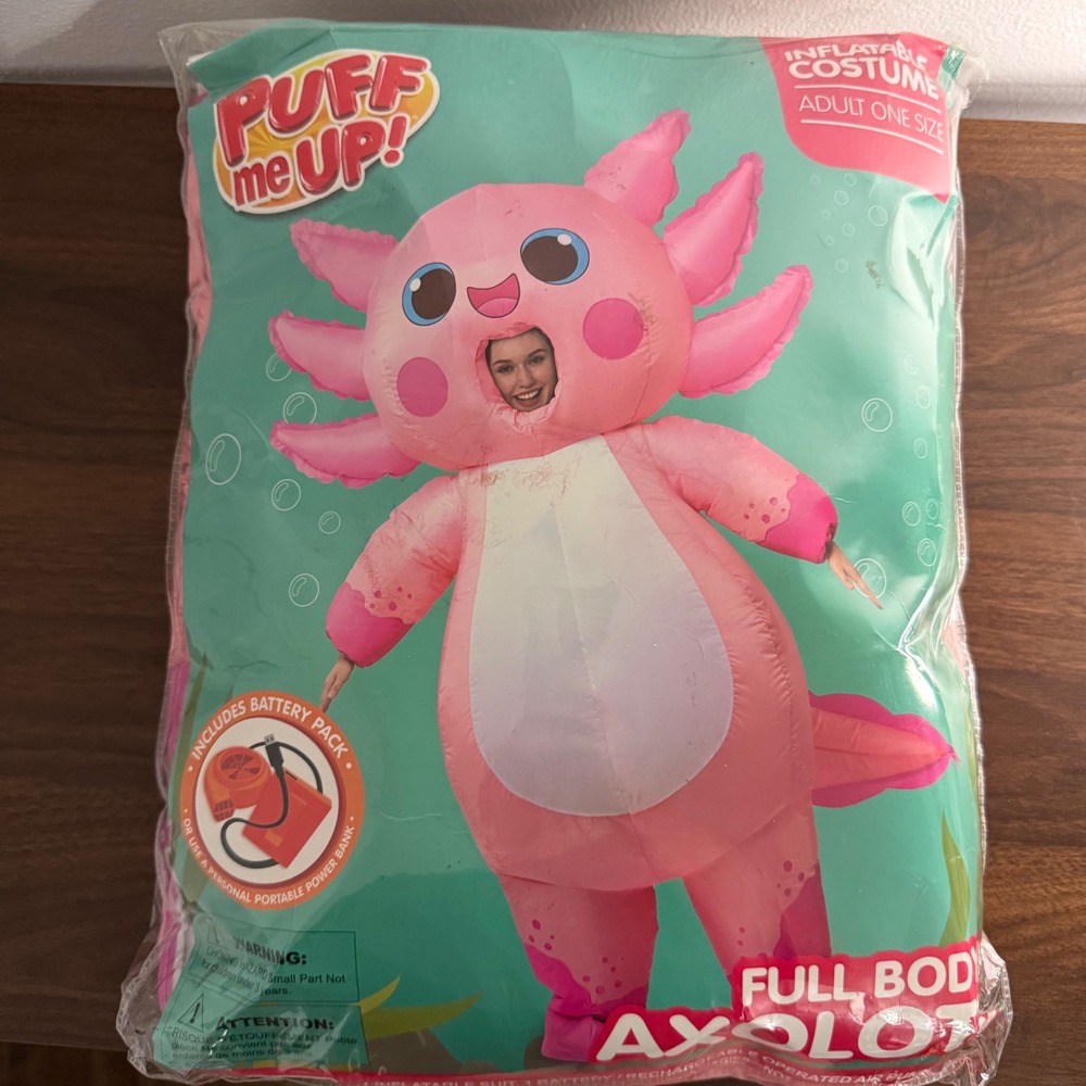 Spooktacular Creations Inflatable Costume Adult One Size Pink New Axolotl Suit